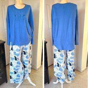 PETER ALEXANDER DOG AND CAT PRINT PAJAMA SET